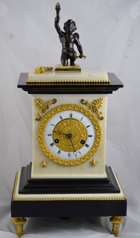 French White Marble Empire Period Mantel Bronze Cherub c.1820 (1 of 1) French White Marble Empire Period Mantel Bronze Cherub c.1820 (1 of 1)