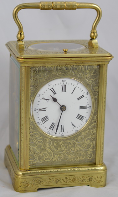 French Engraved Case Strike Repeat Carriage Clock (1 of 1) French Engraved Case Strike Repeat Carriage Clock (1 of 1)