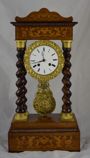 French Rosewood Portico Clock C.1860 (1 of 1) French Rosewood Portico Clock C.1860 (1 of 1)