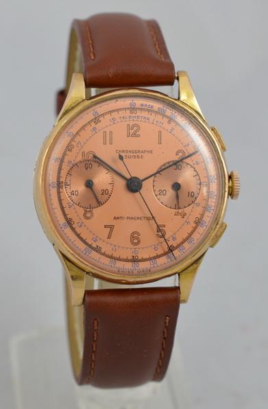 Chronograph Suisse 18K Gold Wristwatch (1 of 1) Chronograph Suisse 18K Gold Wristwatch (1 of 1)