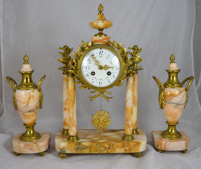 French Portico Mantel Clock Set c.1895 (1 of 1) French Portico Mantel Clock Set c.1895 (1 of 1)