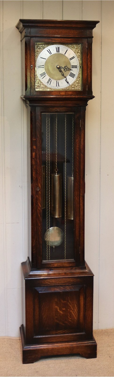Small Oak Chiming Longcase Clock (1 of 8) Small Oak Chiming Longcase Clock (1 of 8)