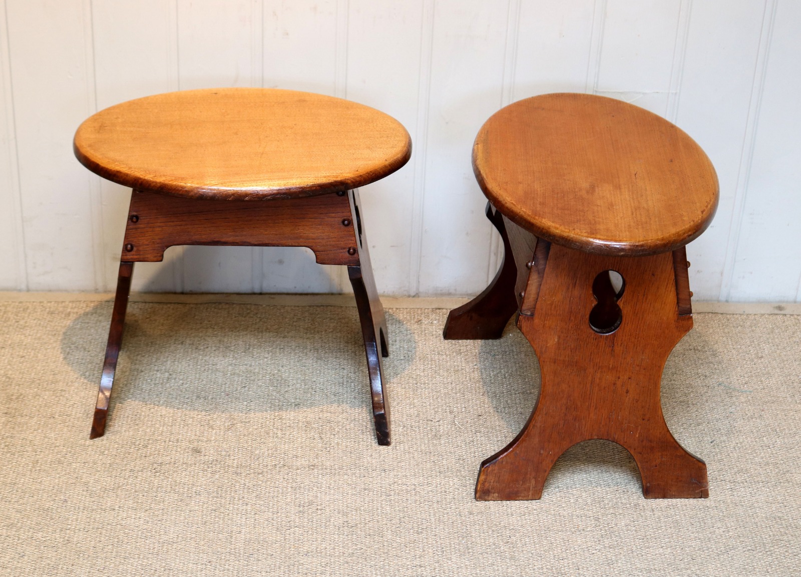 Pair of Oak Stools / Tables c.1910 (1 of 8) Pair of Oak Stools / Tables c.1910 (1 of 8)
