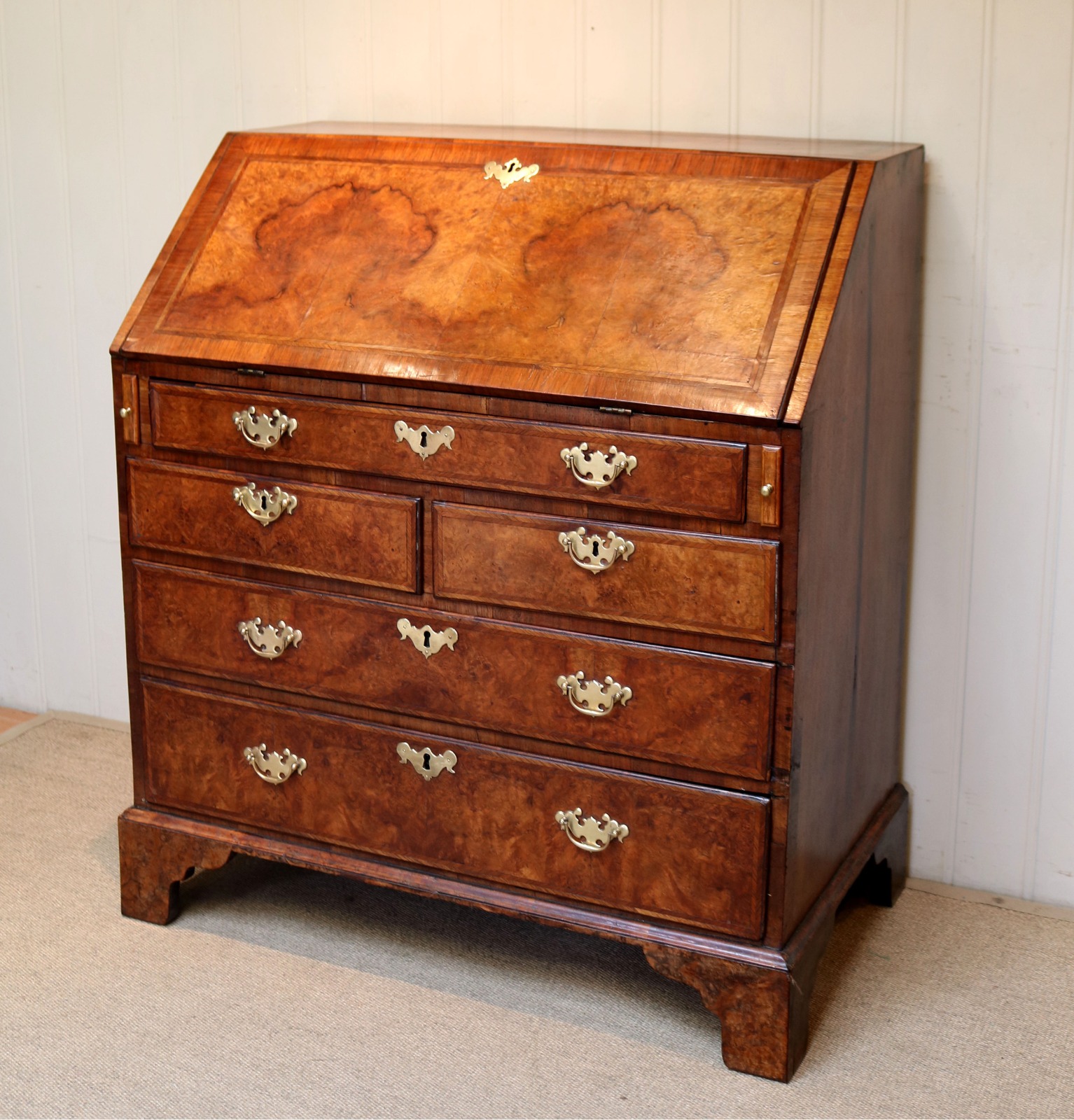 Georgian Burr Walnut Bureau (1 of 1) Georgian Burr Walnut Bureau (1 of 1)