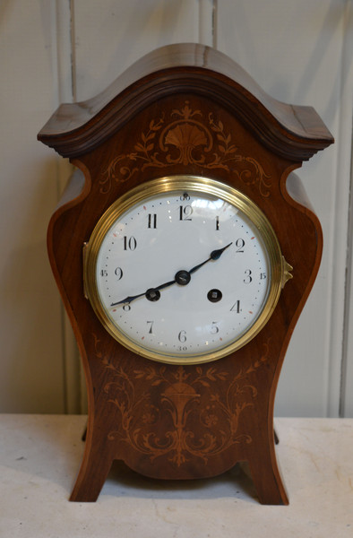 Edwardian Mahogany and Inlay Striking Mantel Clock c.1905 (1 of 1) Edwardian Mahogany and Inlay Striking Mantel Clock c.1905 (1 of 1)