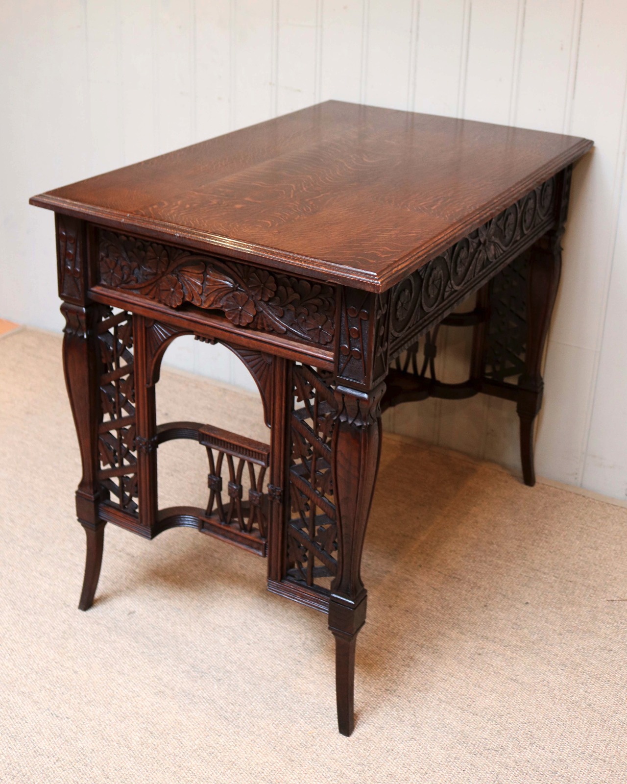 French Carved Oak Table c.1900 (1 of 8)