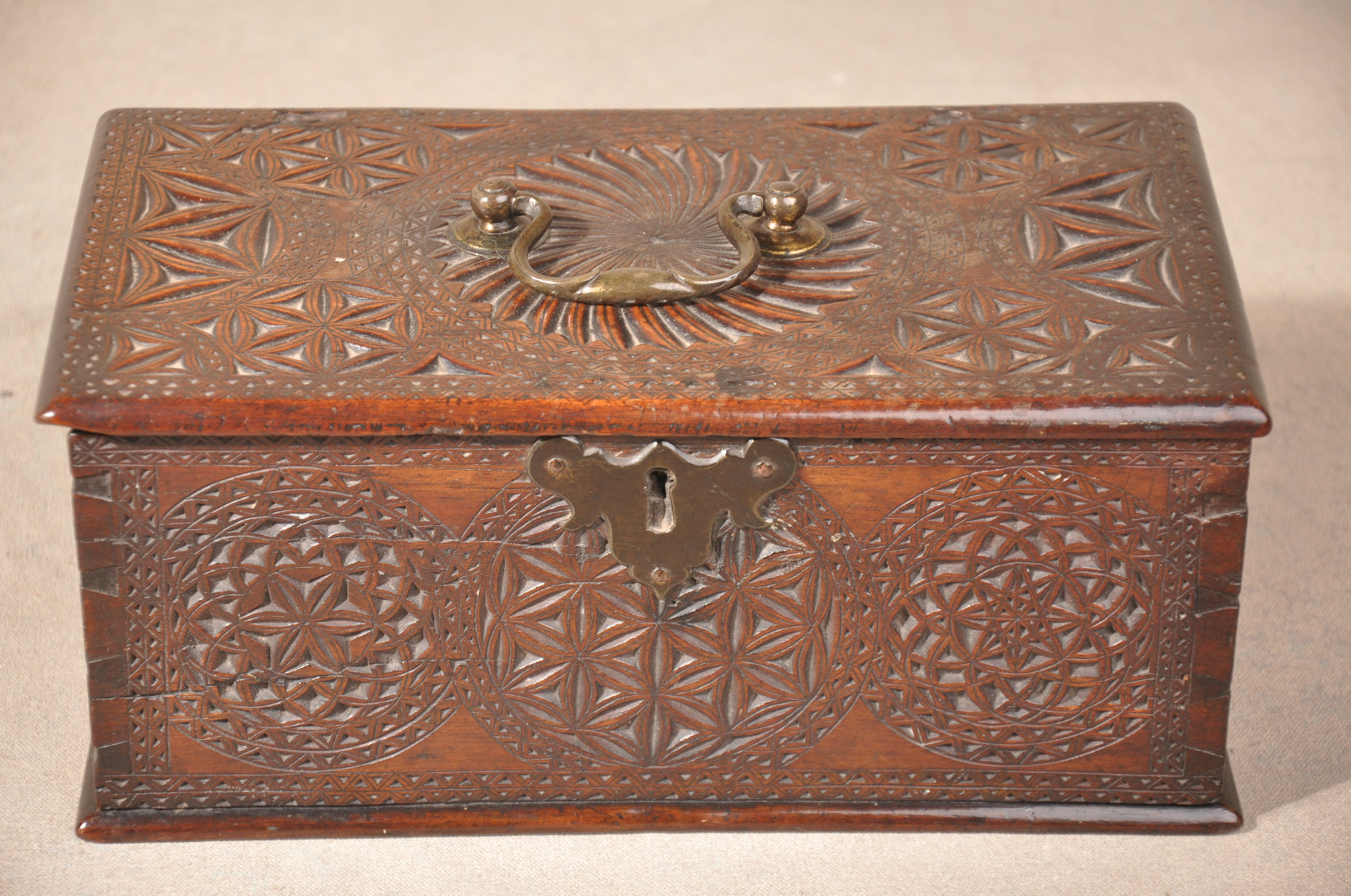 17th Century Chip Carved Box (1 of 10)
