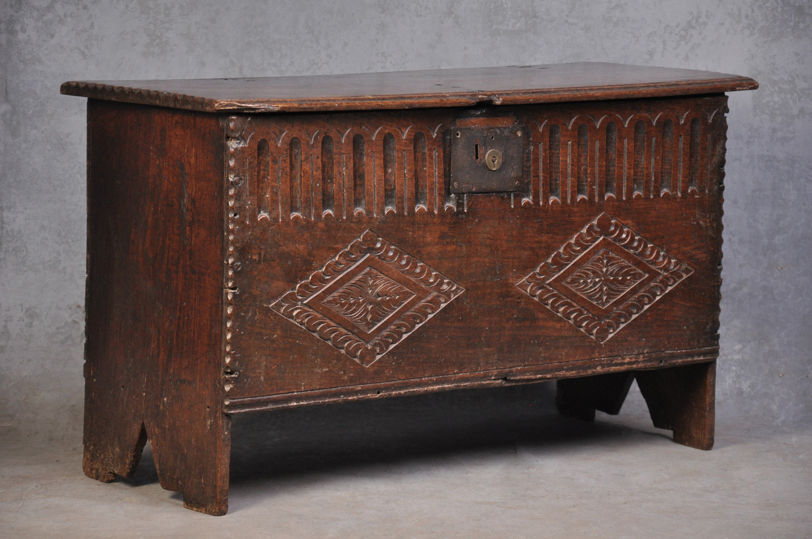 17th Century Oak Plank Coffer (1 of 7)