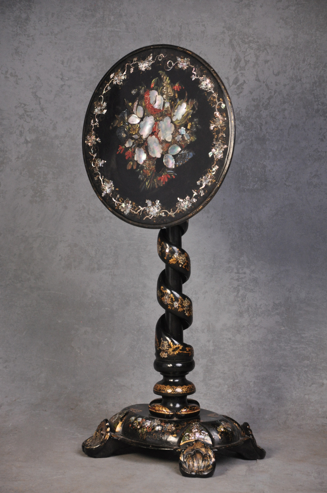 19th Century Tilt Top Papier Mache Table (1 of 7) 19th Century Tilt Top Papier Mache Table (1 of 7)