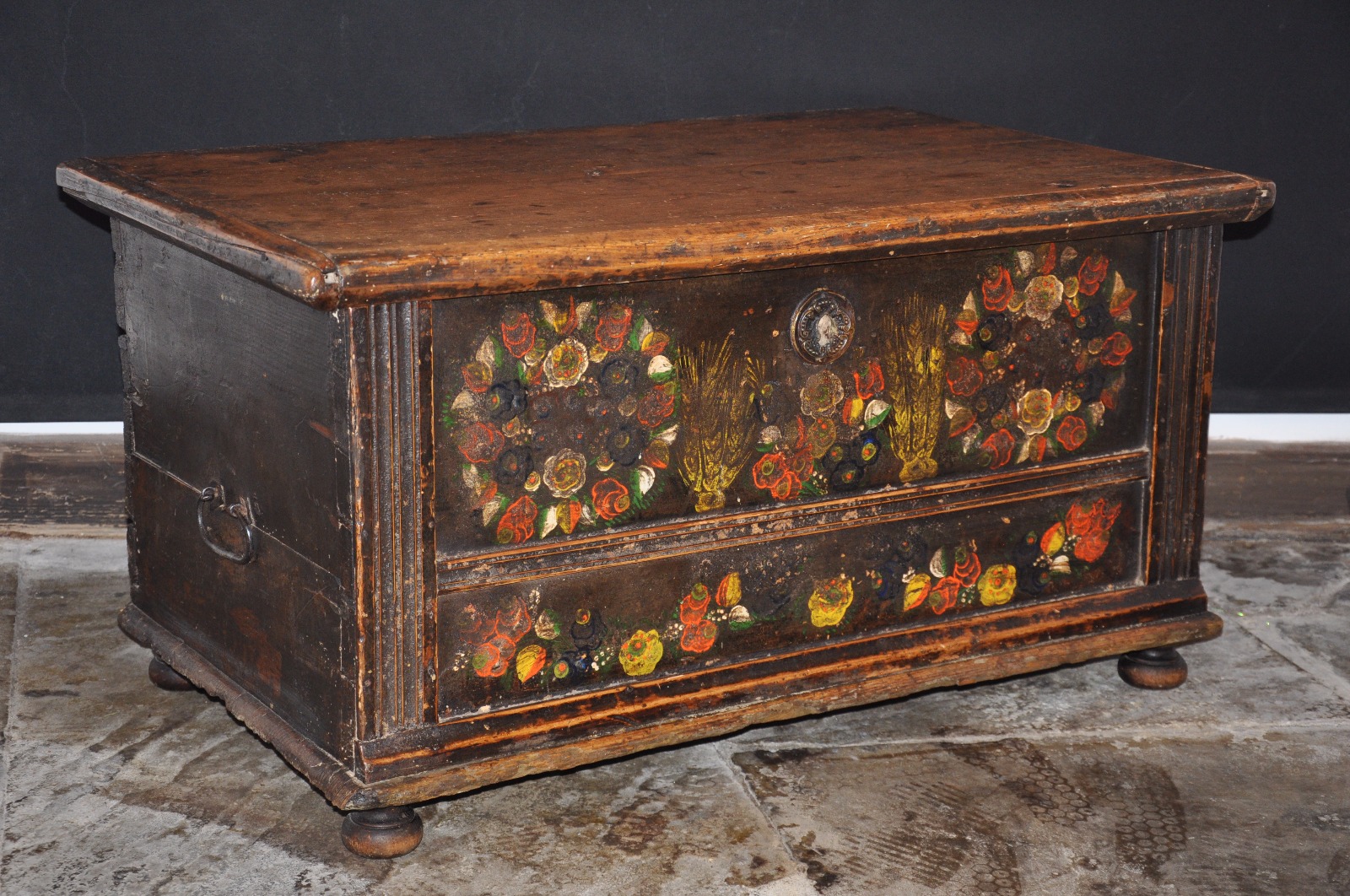18th Century Painted Pine Chest (1 of 8)