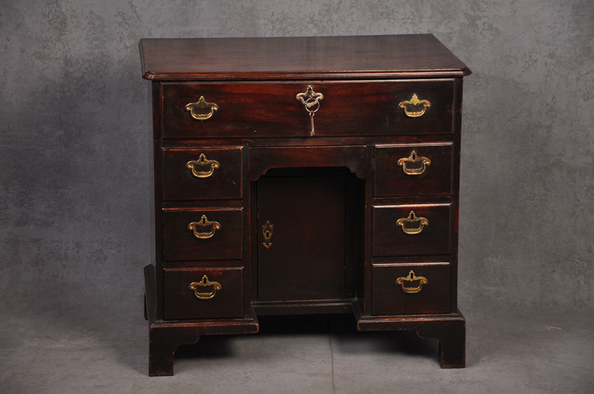 18th Century Mahogany Secretaire Kneehole Desk (1 of 7)