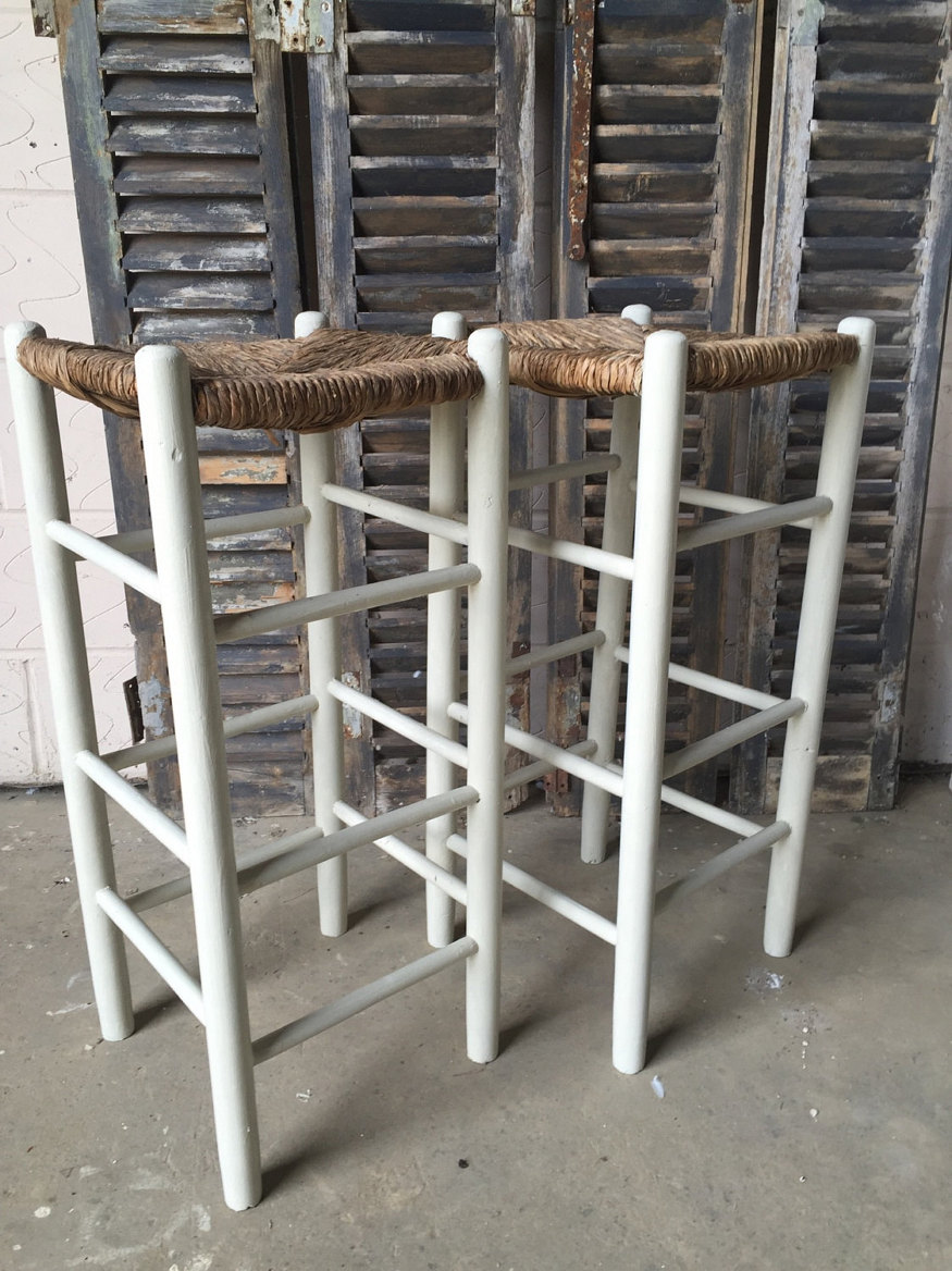 Two Painted Wicker Bar Stools (1 of 1) Two Painted Wicker Bar Stools (1 of 1)