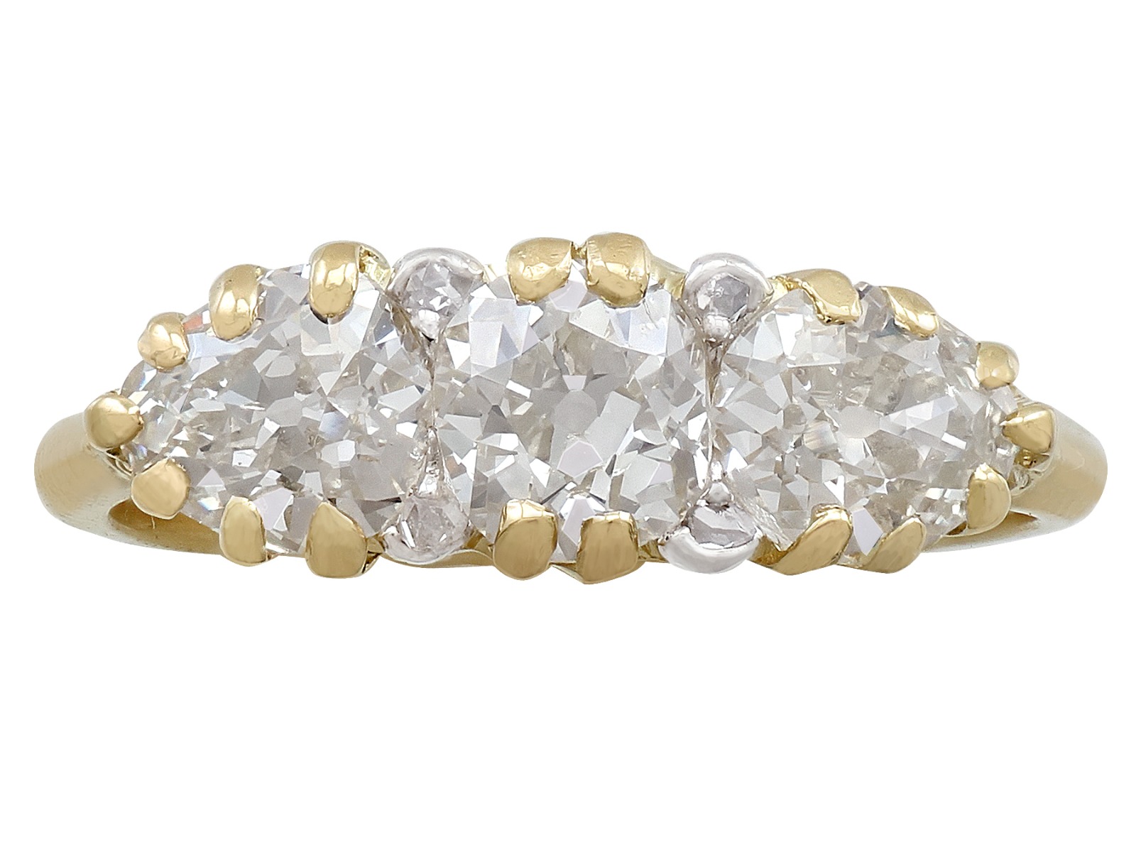 2.61ct Diamond & 18ct Yellow Gold Trilogy Ring - Antique c.1900 (1 of 9) 2.61ct Diamond & 18ct Yellow Gold Trilogy Ring - Antique c.1900 (1 of 9)