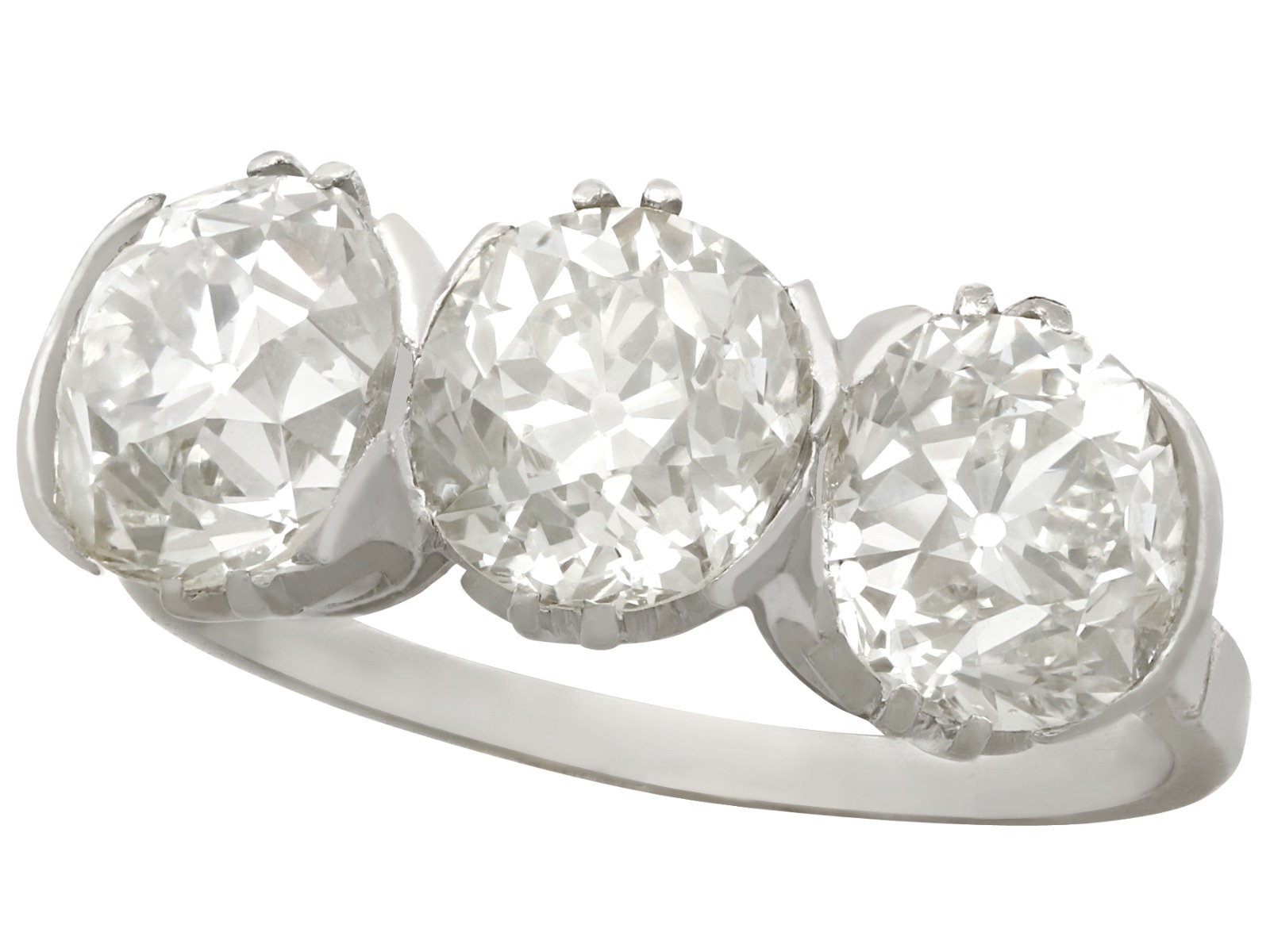 4.81ct Diamond & 18ct White Gold Trilogy Ring - c.1920 (1 of 9) 4.81ct Diamond & 18ct White Gold Trilogy Ring - c.1920 (1 of 9)