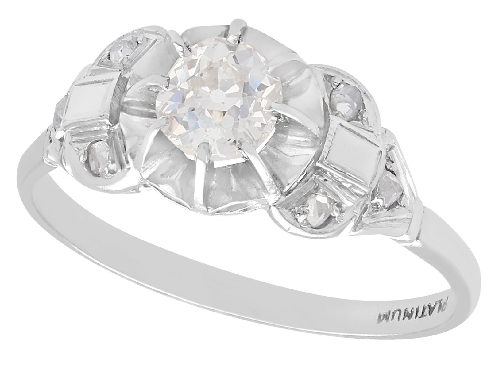 0.72ct Diamond & Platinum Solitaire Ring - Antique c.1910 (1 of 9) 0.72ct Diamond & Platinum Solitaire Ring - Antique c.1910 (1 of 9)