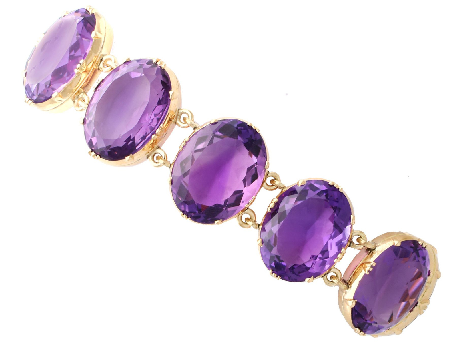 193.38ct Amethyst & 12ct Yellow Gold Bracelet - Antique Victorian c.1870 (1 of 12) 193.38ct Amethyst & 12ct Yellow Gold Bracelet - Antique Victorian c.1870 (1 of 12)