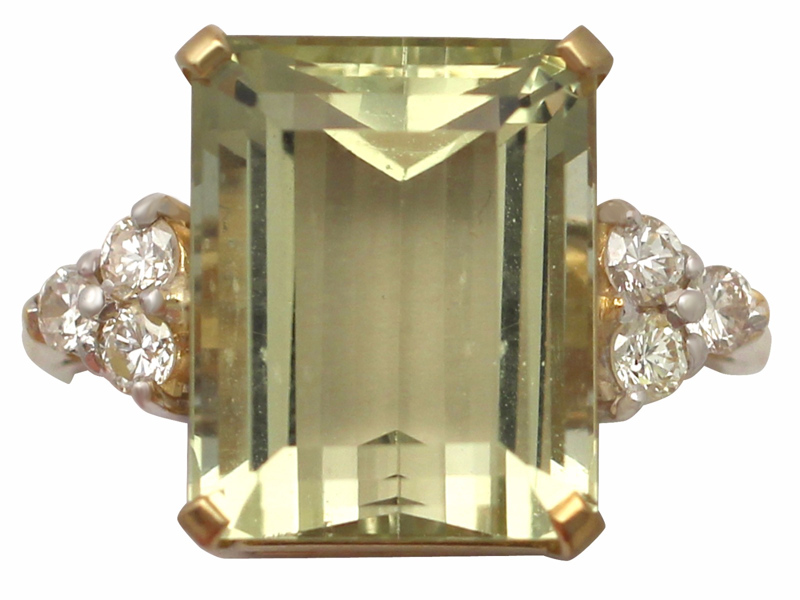 Vintage 7.84ct Citrine & 0.32ct Diamond, 18ct Yellow Gold Dress Ring - 1989 (1 of 1) Vintage 7.84ct Citrine & 0.32ct Diamond, 18ct Yellow Gold Dress Ring - 1989 (1 of 1)