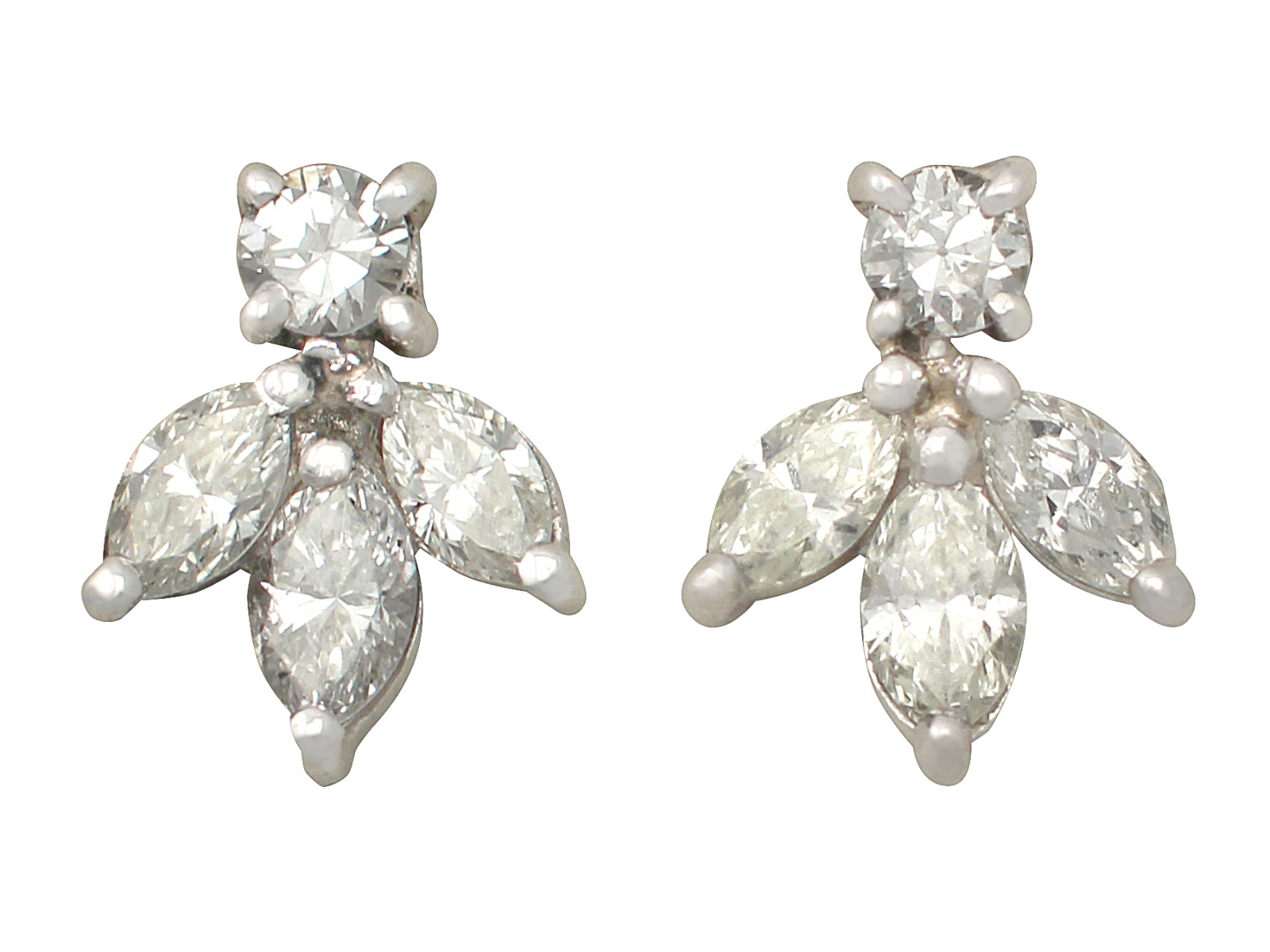 Vintage 0.70ct Diamond & 18ct White Gold Stud Earrings (1 of 1) Vintage 0.70ct Diamond & 18ct White Gold Stud Earrings (1 of 1)