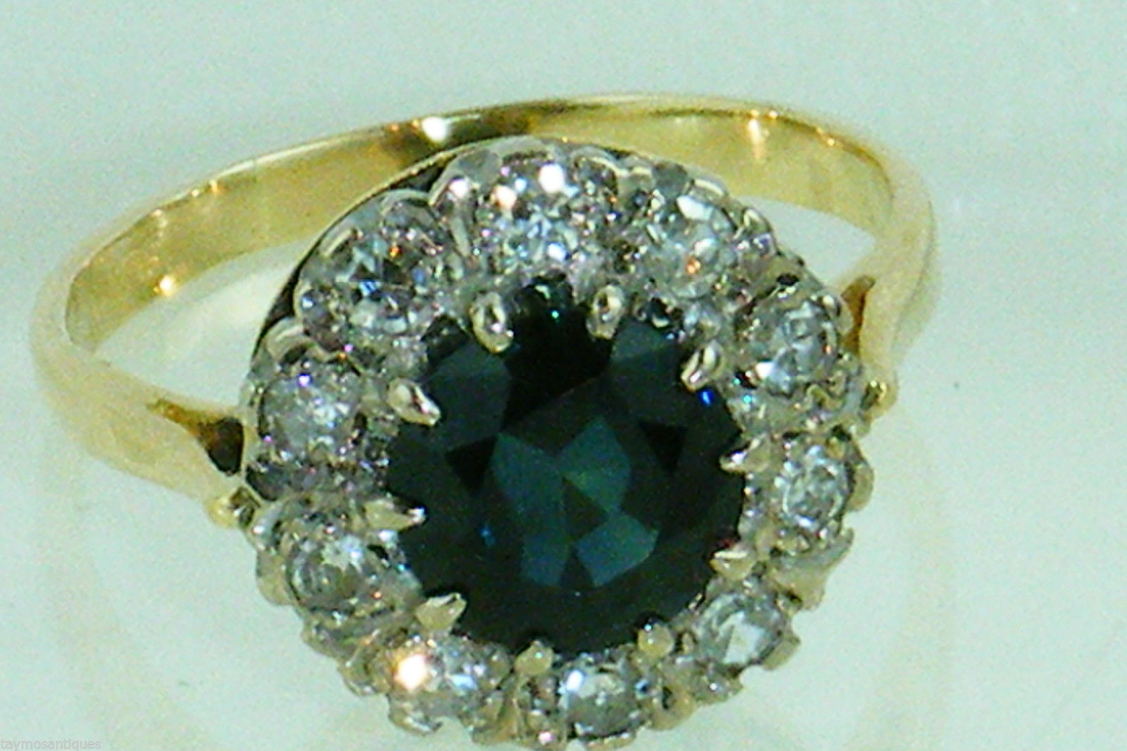 Stunning Art Deco 18ct Gold Sapphire & Diamond Ring (1 of 1) Stunning Art Deco 18ct Gold Sapphire & Diamond Ring (1 of 1)