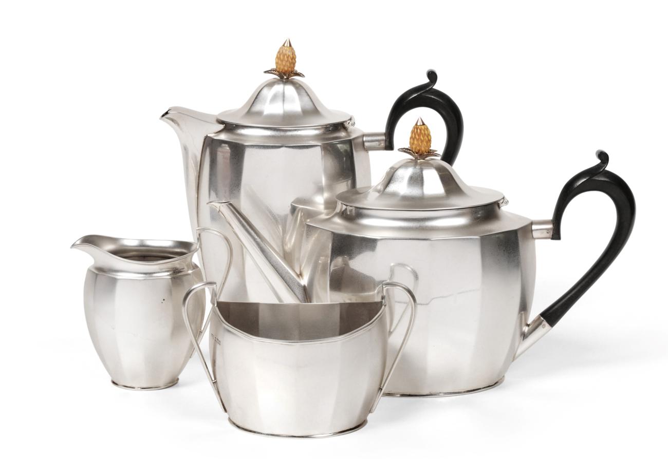 Substantial Four Piece Silver Tea Service of George III Style (1 of 1) Substantial Four Piece Silver Tea Service of George III Style (1 of 1)