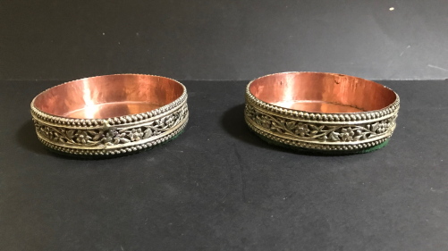 Pair of Copper Inlaid Wine Holders c.1915 (1 of 3) Pair of Copper Inlaid Wine Holders c.1915 (1 of 3)