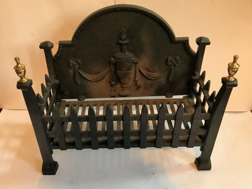 Fire Grate with Cast Urn & Swag Back (1 of 1) Fire Grate with Cast Urn & Swag Back (1 of 1)