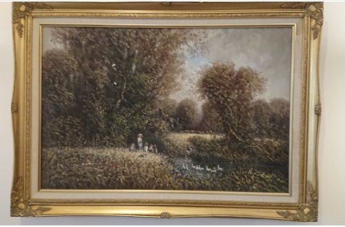 Laszlo Ritter - Family Day by the River - Oil On Canvas (1 of 3) Laszlo Ritter - Family Day by the River - Oil On Canvas (1 of 3)