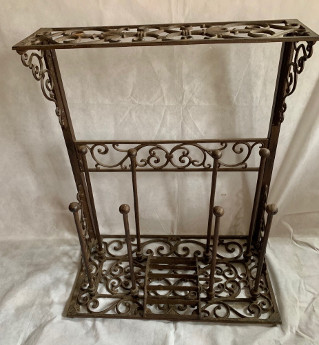 wrought iron boot rack