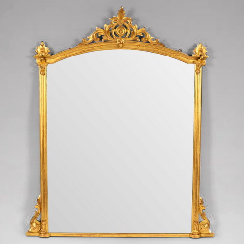 Arch-Top Gilded Overmantel Mirror (1 of 1) Arch-Top Gilded Overmantel Mirror (1 of 1)
