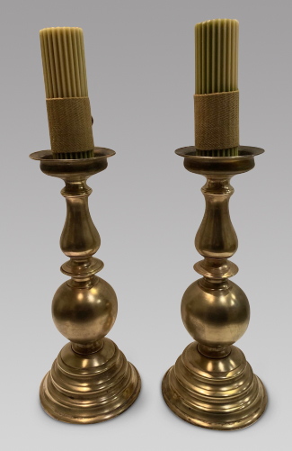 Pair of Turned Large Brass Pricket Candlesticks (1 of 4) Pair of Turned Large Brass Pricket Candlesticks (1 of 4)