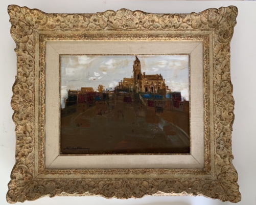 Michel Henry - Spanish Town Lozoya Castle - Oil on Board (1 of 5)