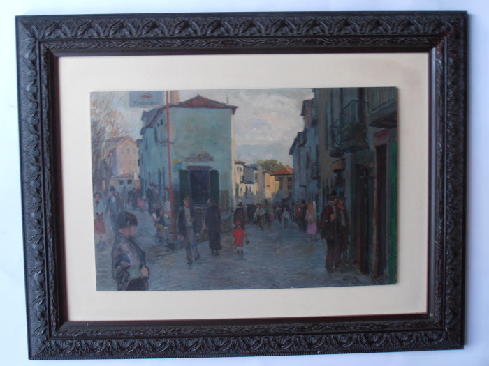 Paul Kutscha - Oil on Board - Street Scene (1 of 3) Paul Kutscha - Oil on Board - Street Scene (1 of 3)