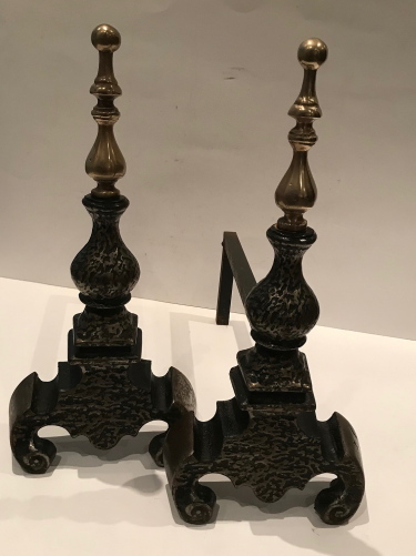 Pair of Steel & Brass Fire Dogs (1 of 1) Pair of Steel & Brass Fire Dogs (1 of 1)