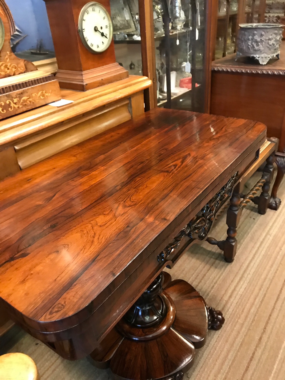 Carved Rosewood Card Table (1 of 1)