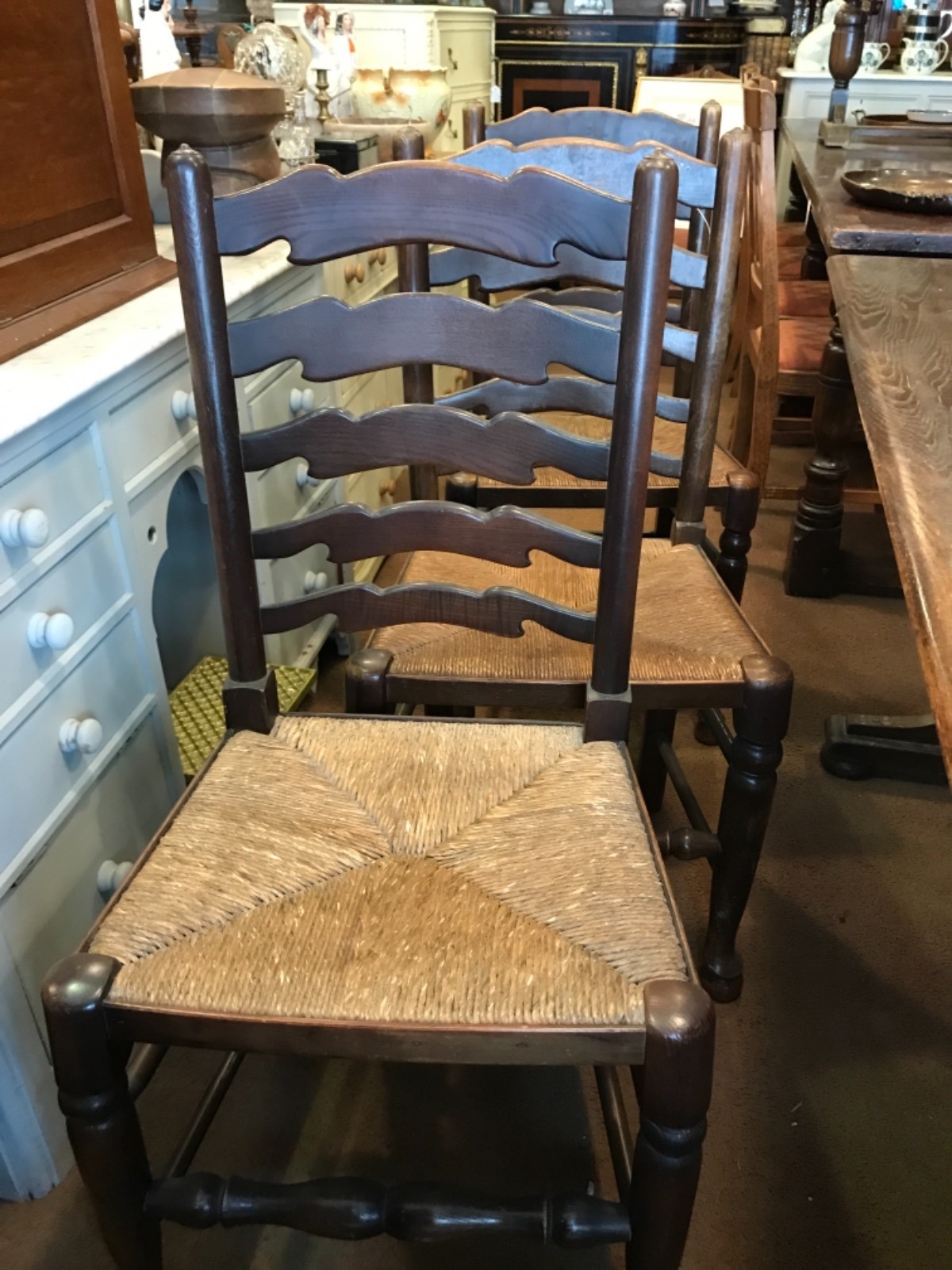 6 X Early 20th Century Ladderback Chairs (1 of 1)