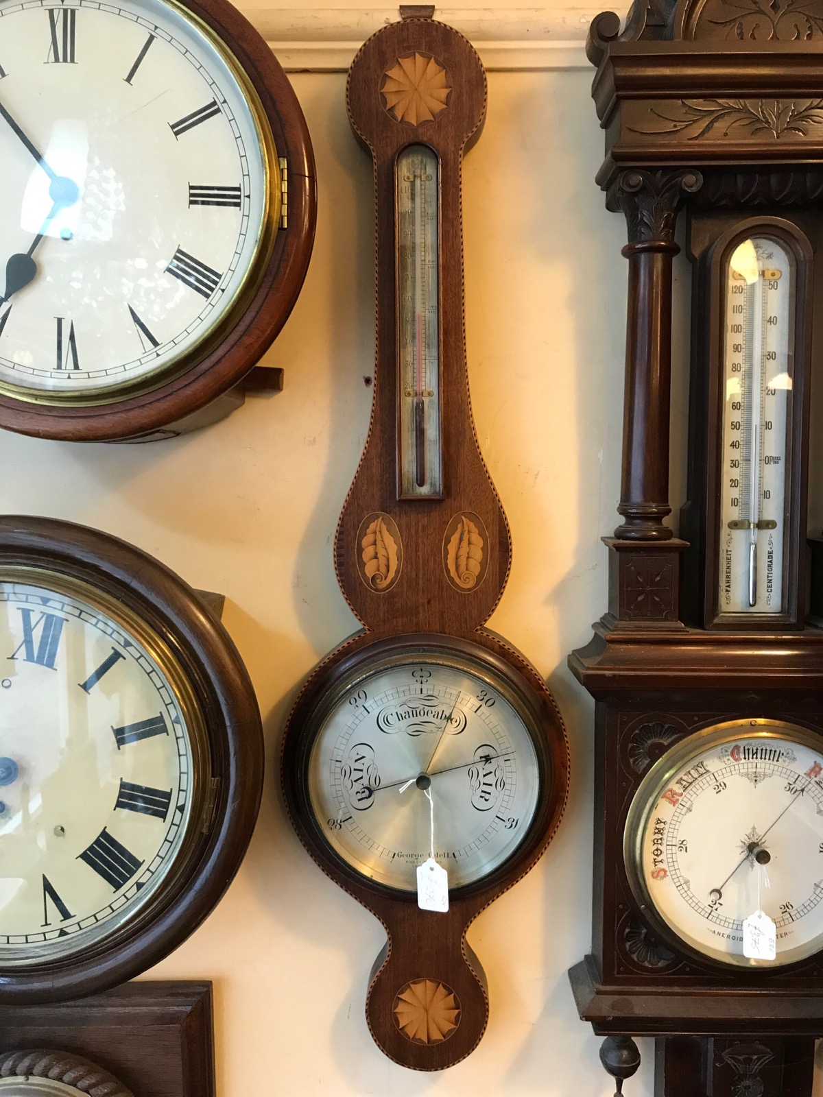 Inlaid Mahogany Barometer (1 of 1) Inlaid Mahogany Barometer (1 of 1)