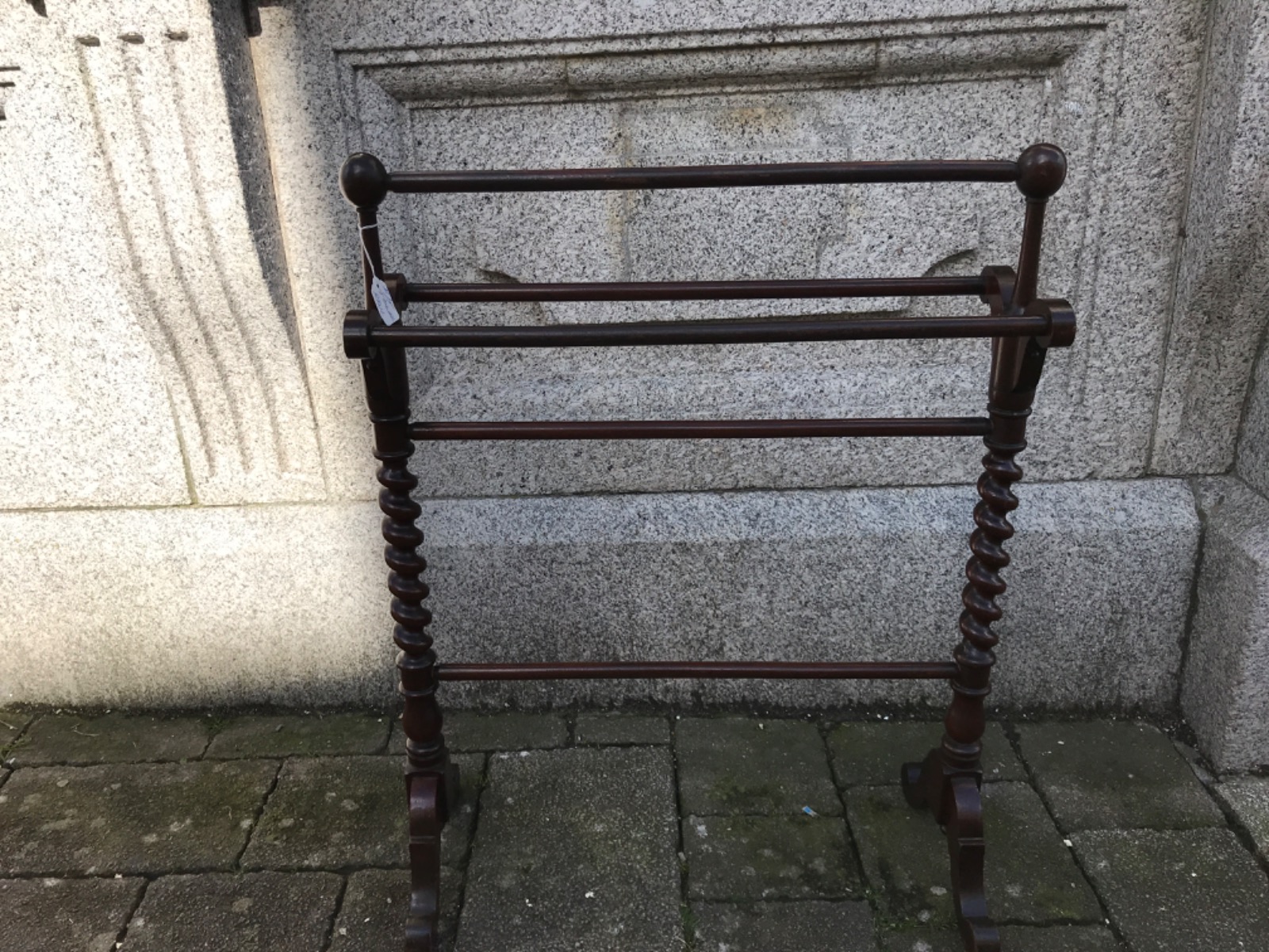 Mahogany Barley Twist Towel Rail (1 of 1)