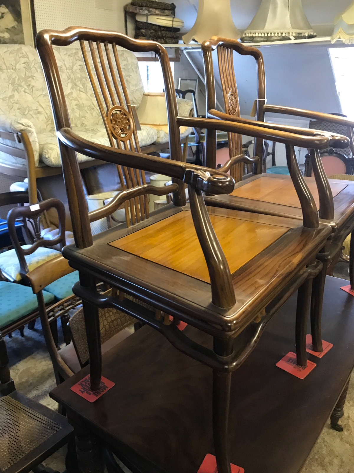 Pair of Oriental Rosewood Armchairs (1 of 1)