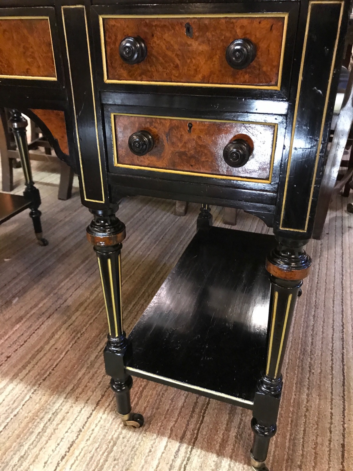 Burr Walnut / Ebony Desk C.1880 (1 of 1)