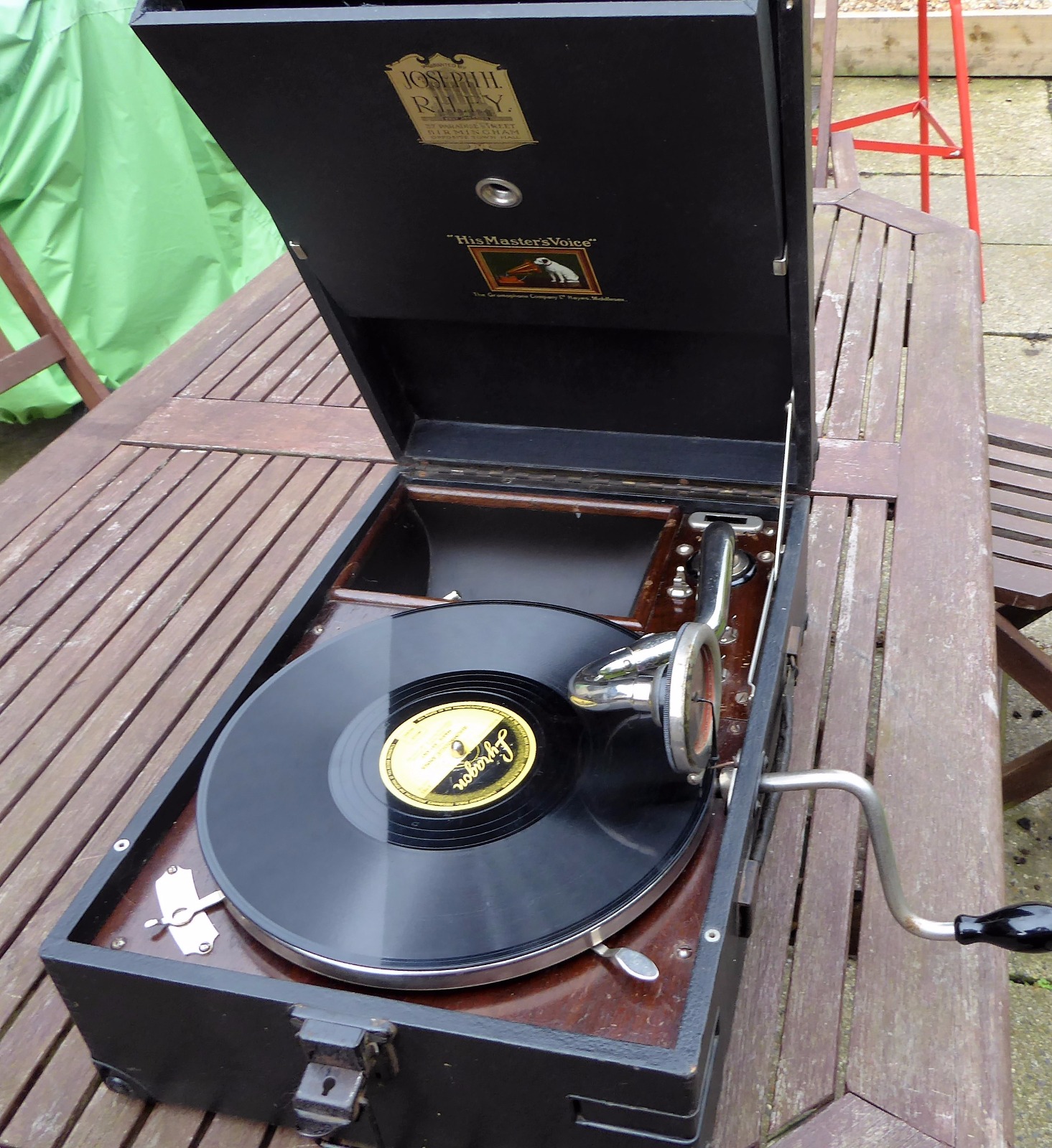 Beautiful Hmv Portable Record Player C.1929 NRRP0912 / LA48519