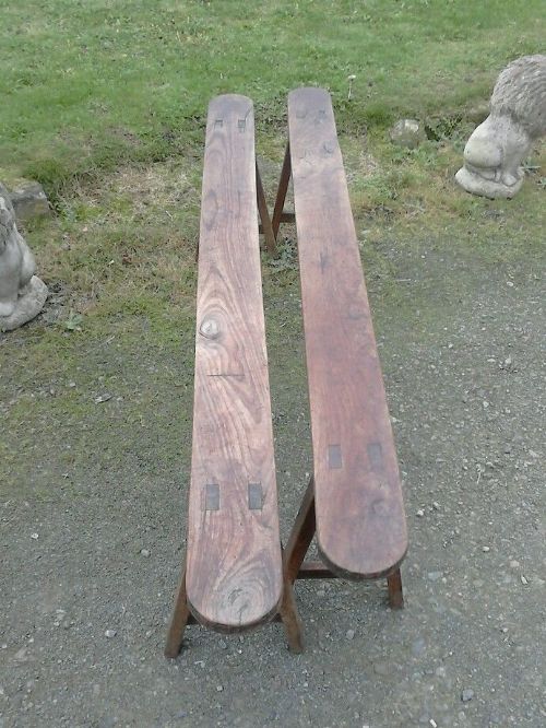 Fine Pair of 19th Century French Chestnut Benches (1 of 1) Fine Pair of 19th Century French Chestnut Benches (1 of 1)