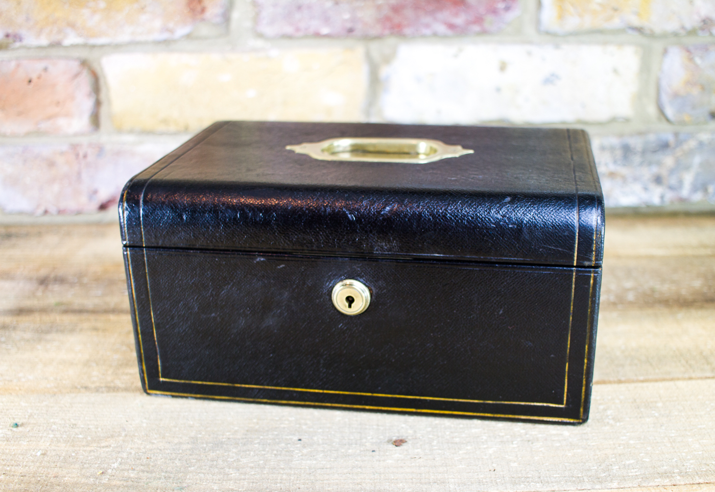 Black Leather Jewellery Box C.1910 (1 of 8) Black Leather Jewellery Box C.1910 (1 of 8)