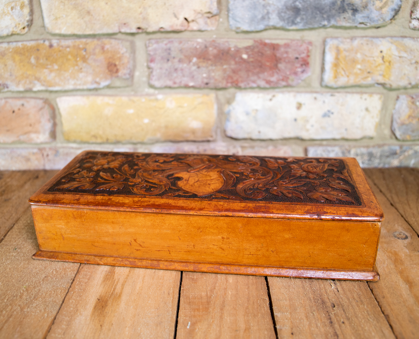 Leather Box Pig's Skin c.1930 (1 of 7)