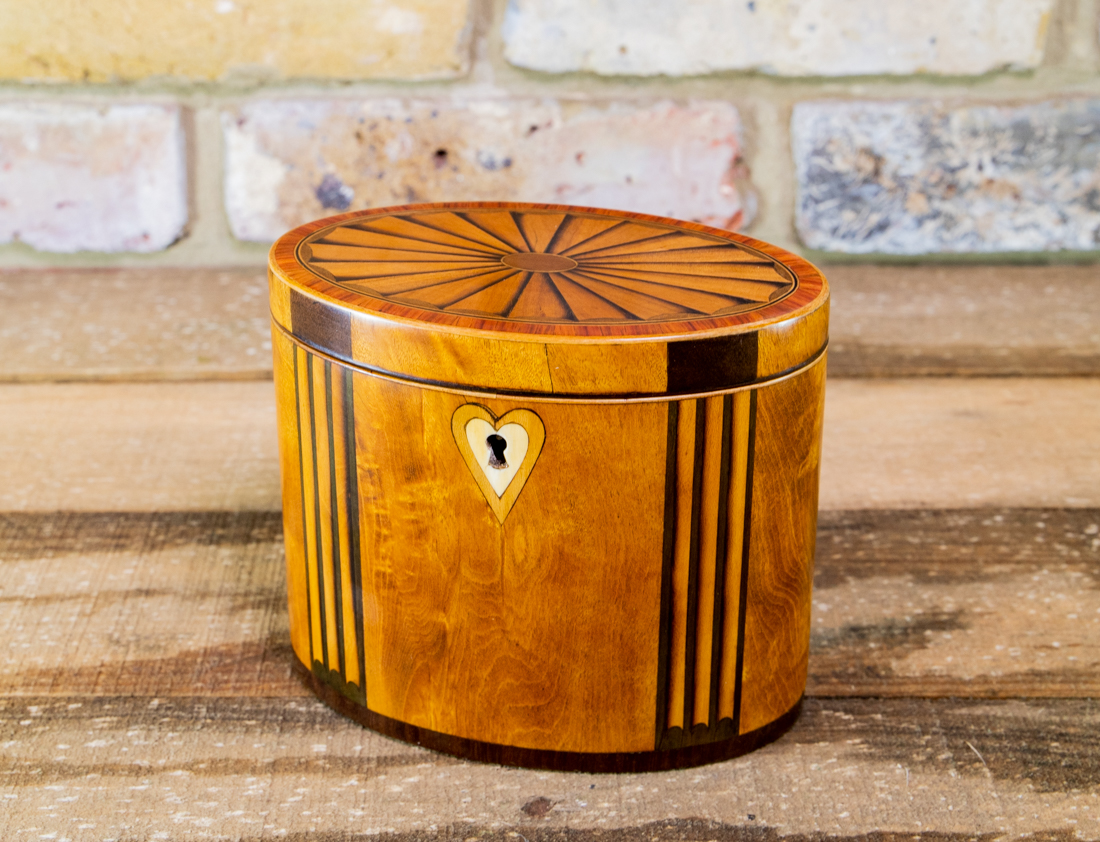 Rare Oval Single Tea Caddy c.1790 (1 of 1) Rare Oval Single Tea Caddy c.1790 (1 of 1)