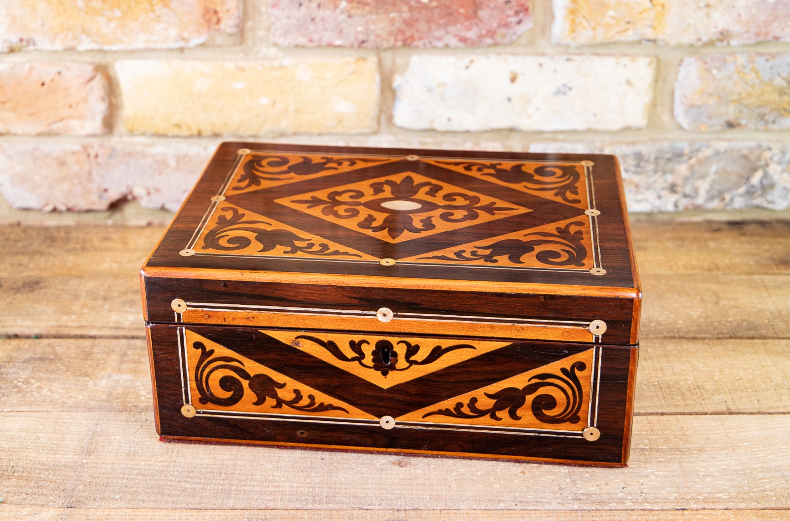 Pewter Inlaid Decorative Table Box c.1860 (1 of 7) Pewter Inlaid Decorative Table Box c.1860 (1 of 7)