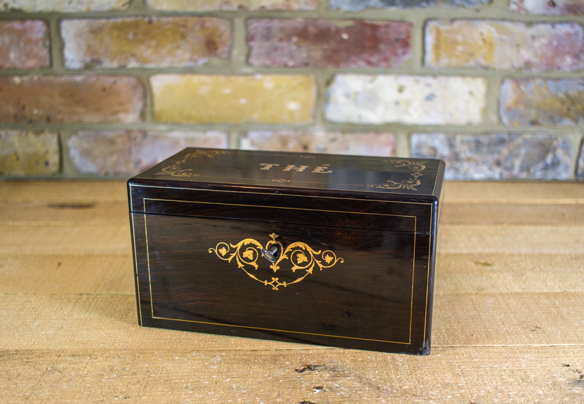 Dark Rosewood Tea Caddy c.1870 (1 of 1) Dark Rosewood Tea Caddy c.1870 (1 of 1)