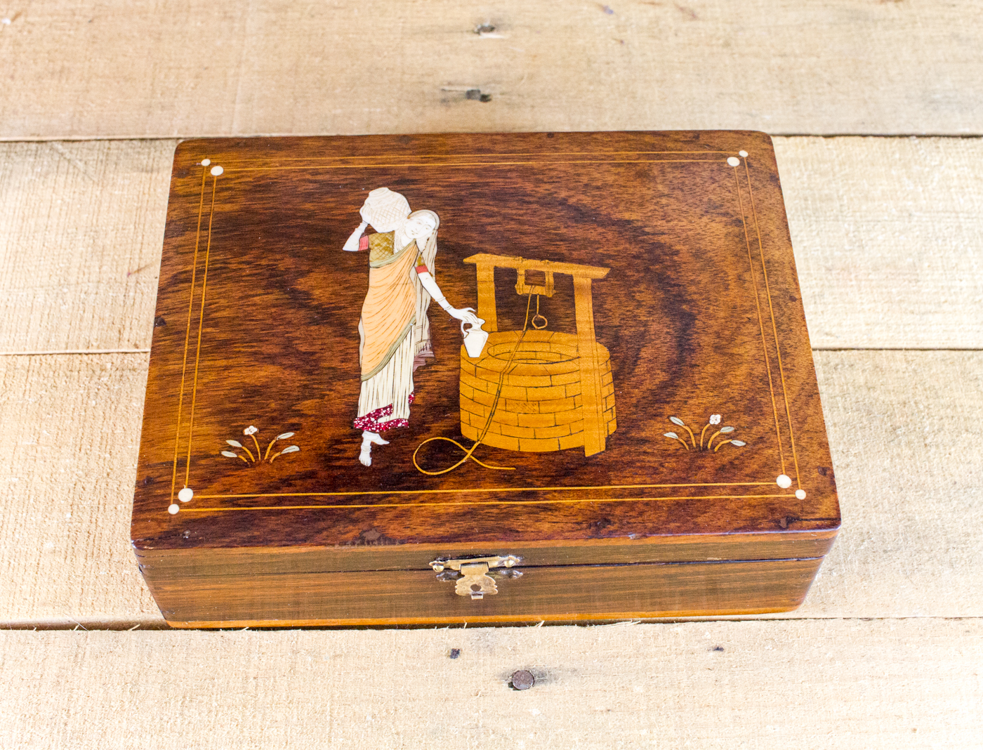 Bone Inlaid Rosewood Box c.1920 (1 of 7)