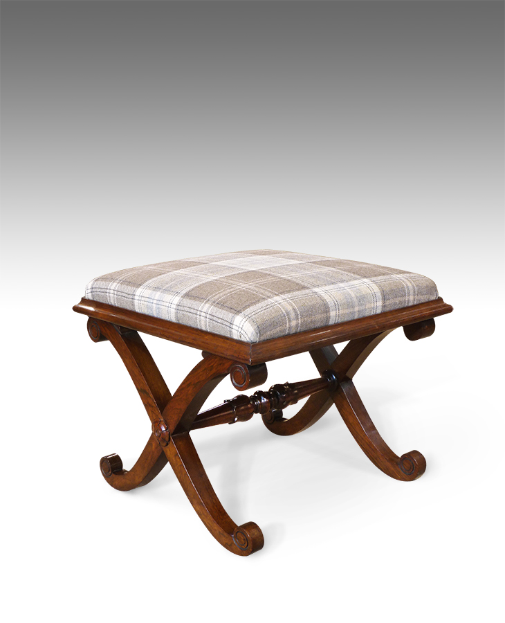 William IV Rosewood ‘X’ Frame Stool (1 of 1) William IV Rosewood ‘X’ Frame Stool (1 of 1)