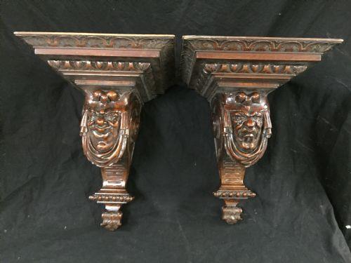 19th Century Pair of Walnut Wall Brackets (1 of 3)