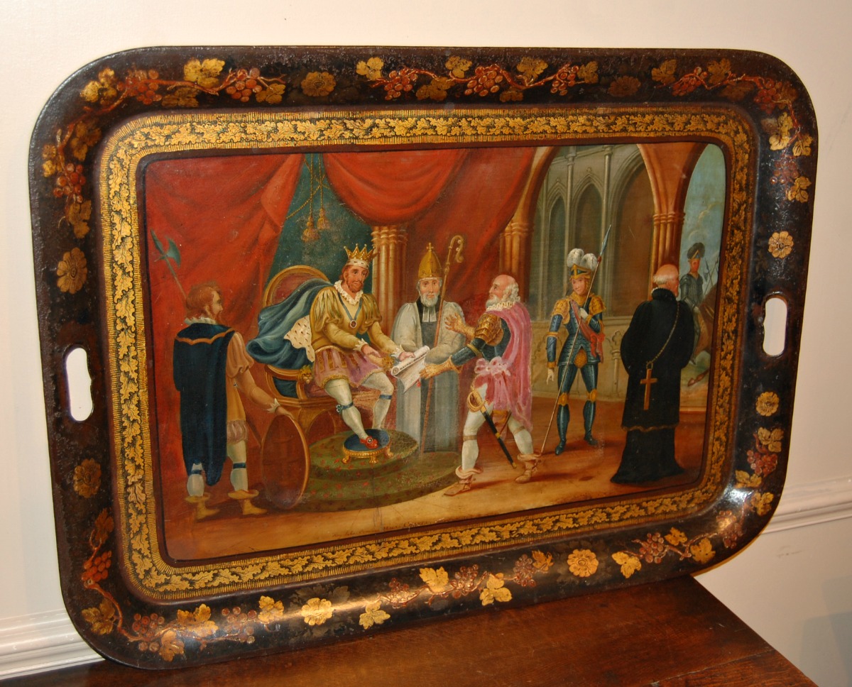 Large 19th Century Toleware Tray (1 of 5)
